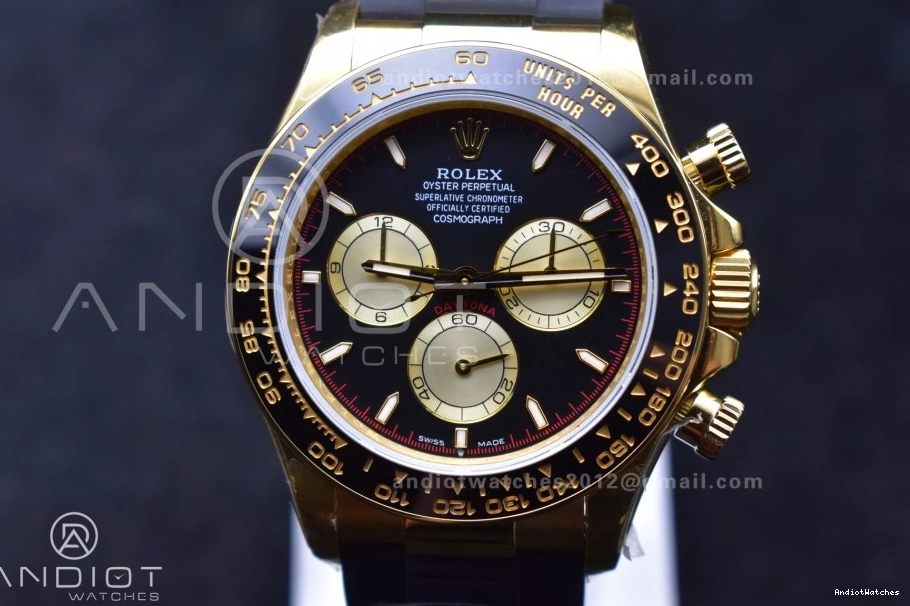 Dial V6 Sophisticated YG on QF 1:1 Black 126518 807 Edition Daytona (Weighted) Best Strap SH4131 Oysterflex 0414